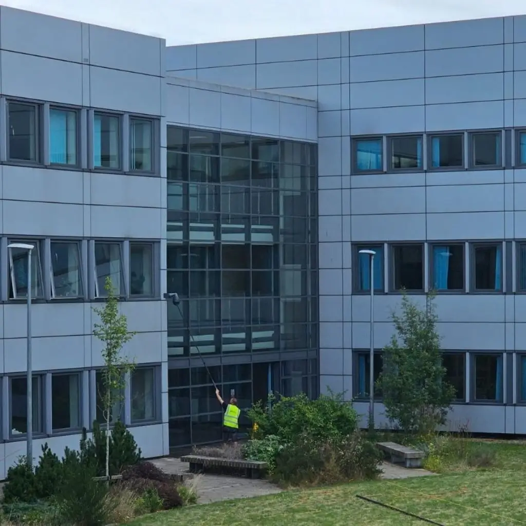Cleaner working in a commercial premises in Winchester