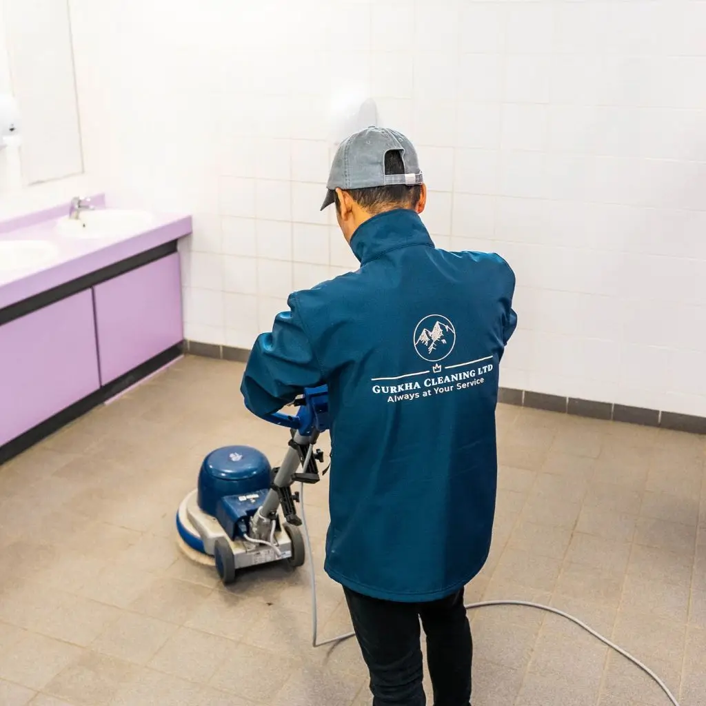 Gurkha Cleaning Ltd staff carrying out floor cleaning in Winchester